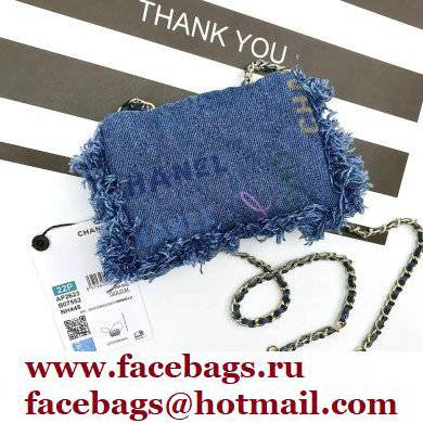 Chanel Printed Denim  &  Gold-Tone Metal Blue  &  Multicolor belt bag AP2623